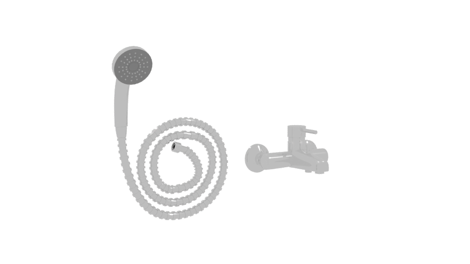 Stylish Showerhead and Faucet Set - Professional 3D Model Render 10