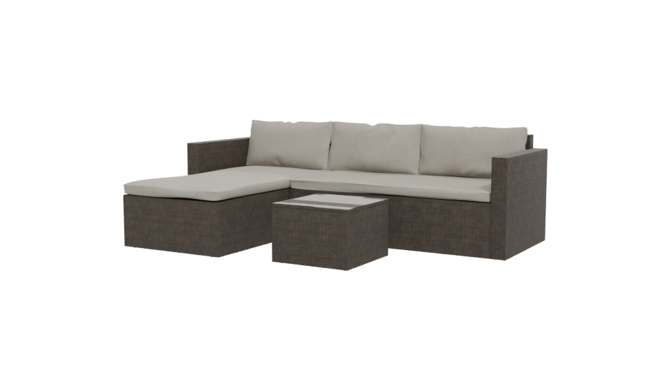 Stylish Outdoor Sectional Sofa Set 3D Model - Professional 3D Model Render 12