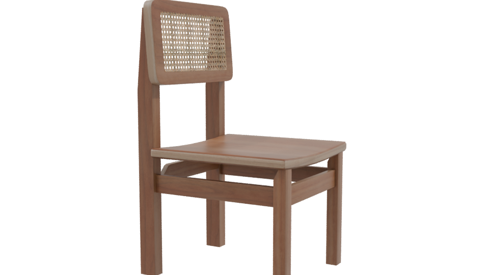 Stylish Wooden Dining Chair 3D - Professional 3D Model Render 9