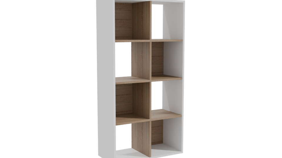 Minimalist Wooden Bookshelf 3D Model - Professional 3D Model Render 10