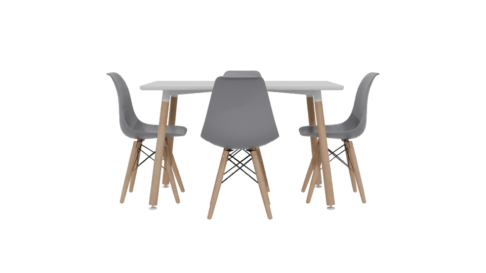 Stylish Minimalist Dining Table Set 3D Model - Professional 3D Model Render 5