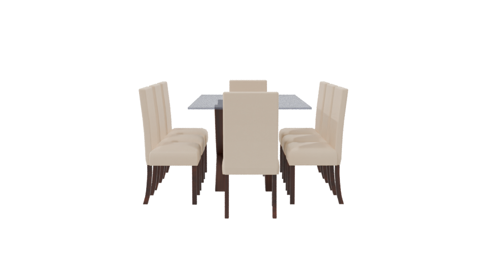 Elegant Modern Dining Table Set 3D Model - Professional 3D Model Render 8