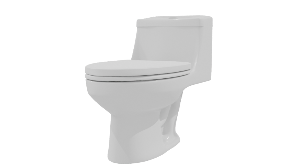 Stylized White Toilet Model 3D - Professional 3D Model Render 9