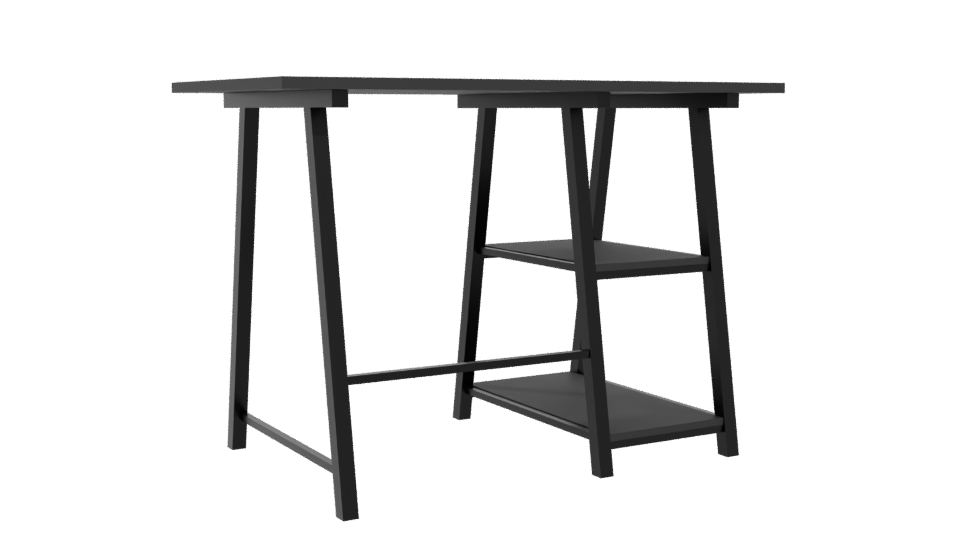 Minimalist Black Office Table 3D - Professional 3D Model Render 4