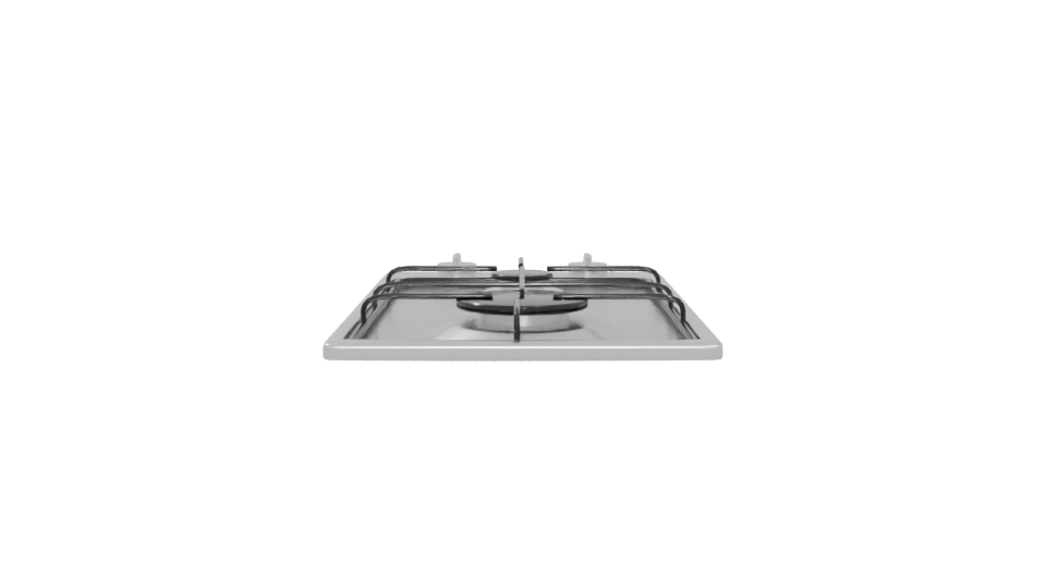 Sleek Stainless Steel Gas Cooktop 3D Model - Professional 3D Model Render 5
