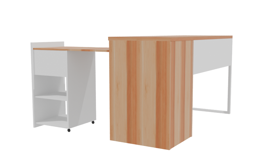 Modern Minimalist Desk with Storage 3D Model - Professional 3D Model Render 3