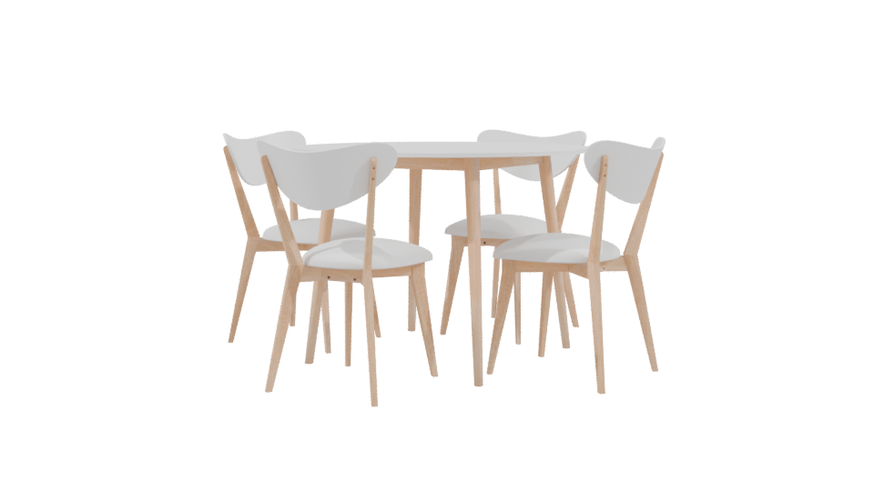Dining Table with 4 Chairs 3D - Professional 3D Model Render 3