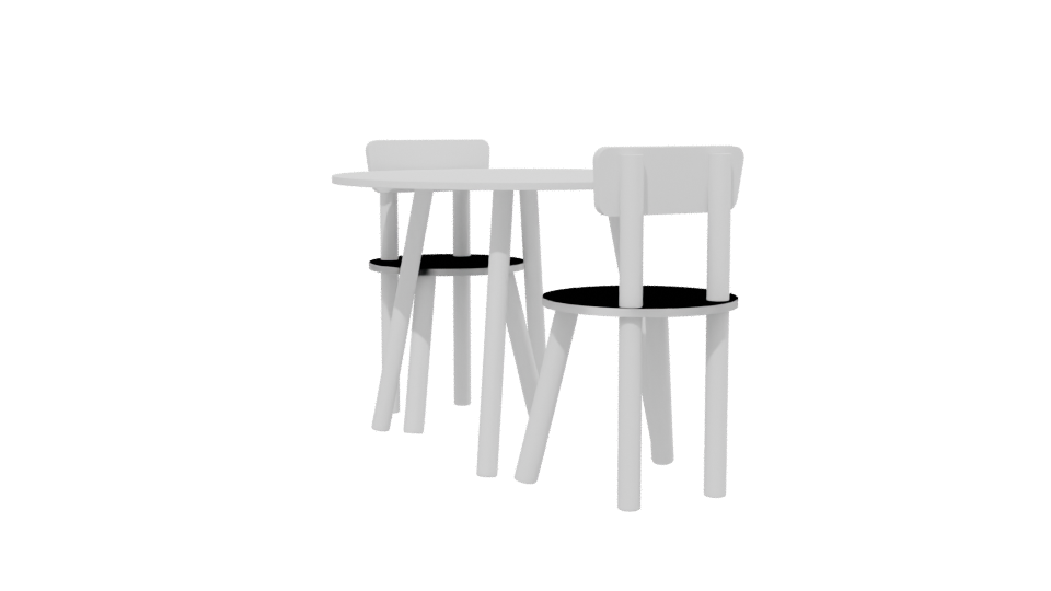 White Round Kids Table 3D - Professional 3D Model Render 13
