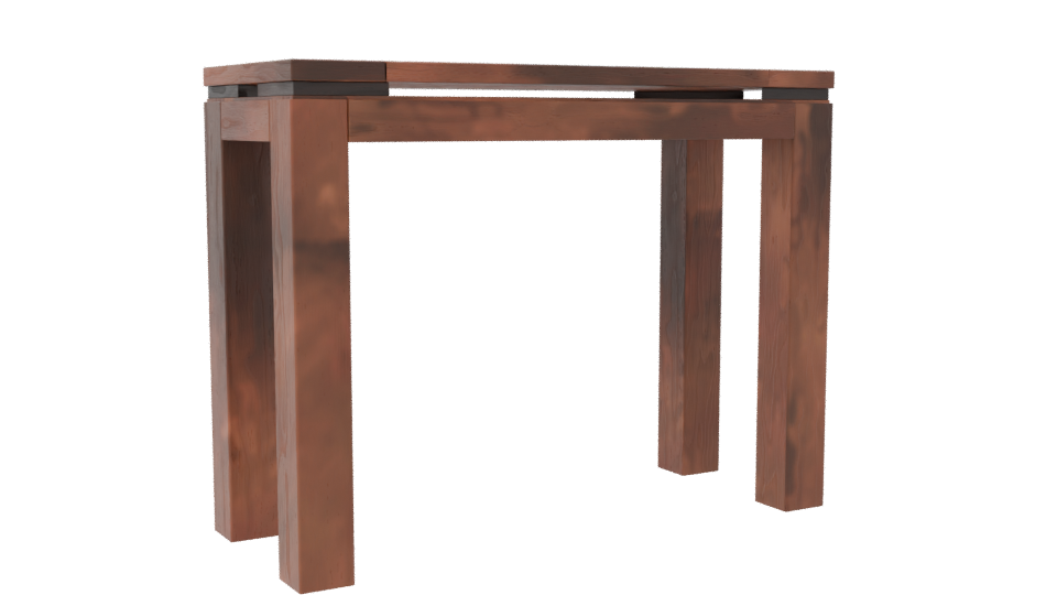 Rustic Wooden Farmhouse Table 3D Model - Professional 3D Model Render 7