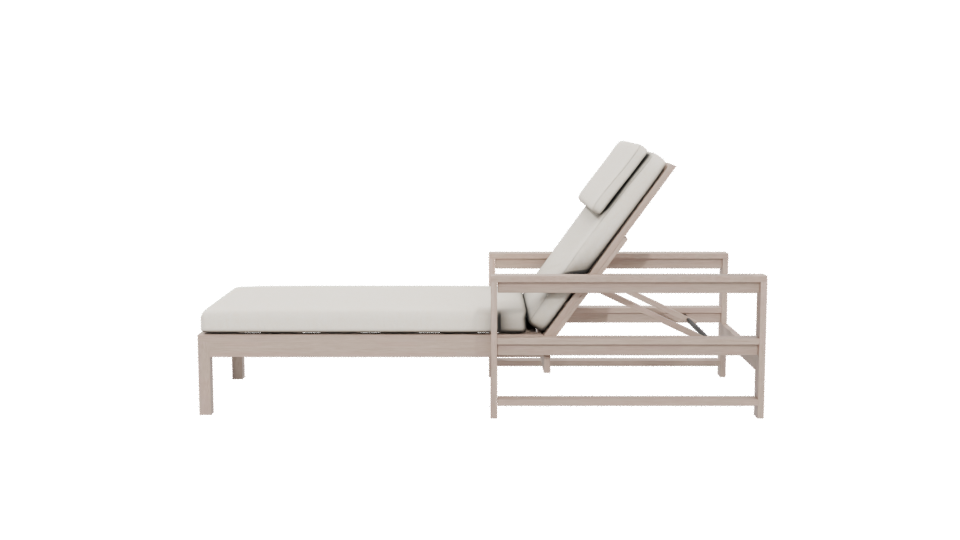 Elegant Adjustable Outdoor Lounger 3D Model - Professional 3D Model Render 5