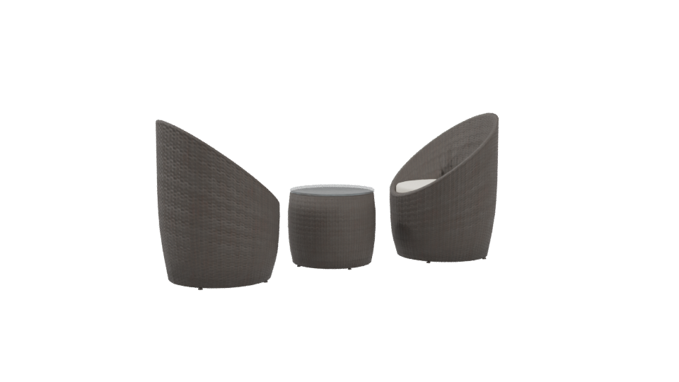 Contemporary Outdoor Seating Set 3D Model - Professional 3D Model Render 4