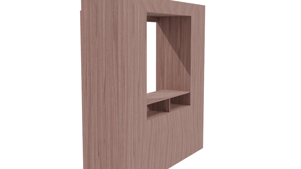 Stylish Modern Wooden Entertainment Center 3D Model - Professional 3D Model Render 3