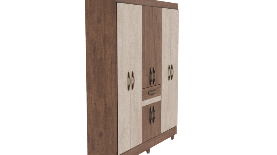Stylish Wooden Storage Cabinet Model - Professional 3D Model Render 9