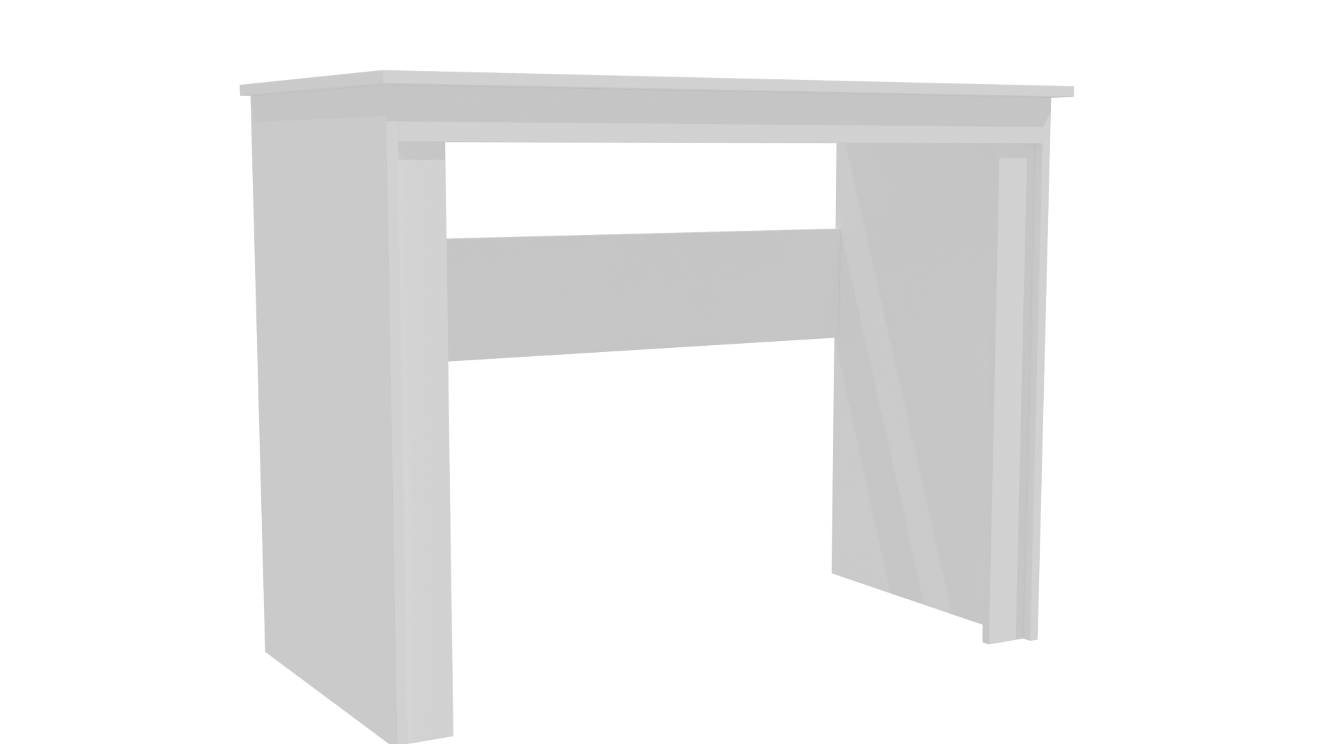 Minimalist White Writing Table 3D - Professional 3D Model Render 10