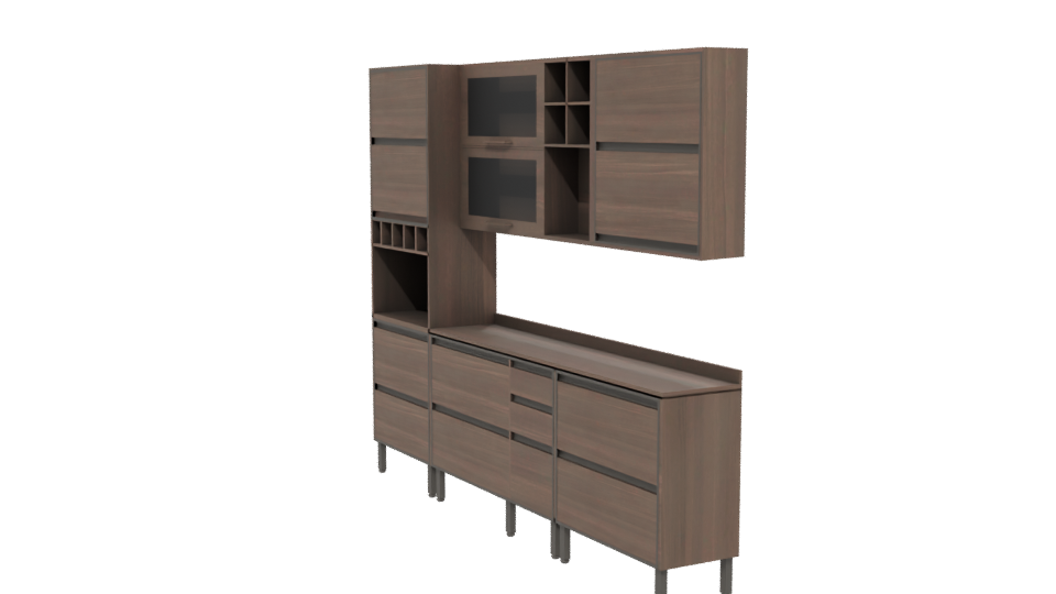 Contemporary Wooden Cabinet Model - Professional 3D Model Render 13