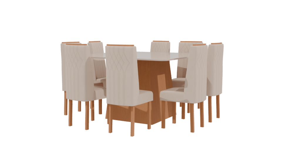 Elegant Dining Table Set 3D - Professional 3D Model Render 3