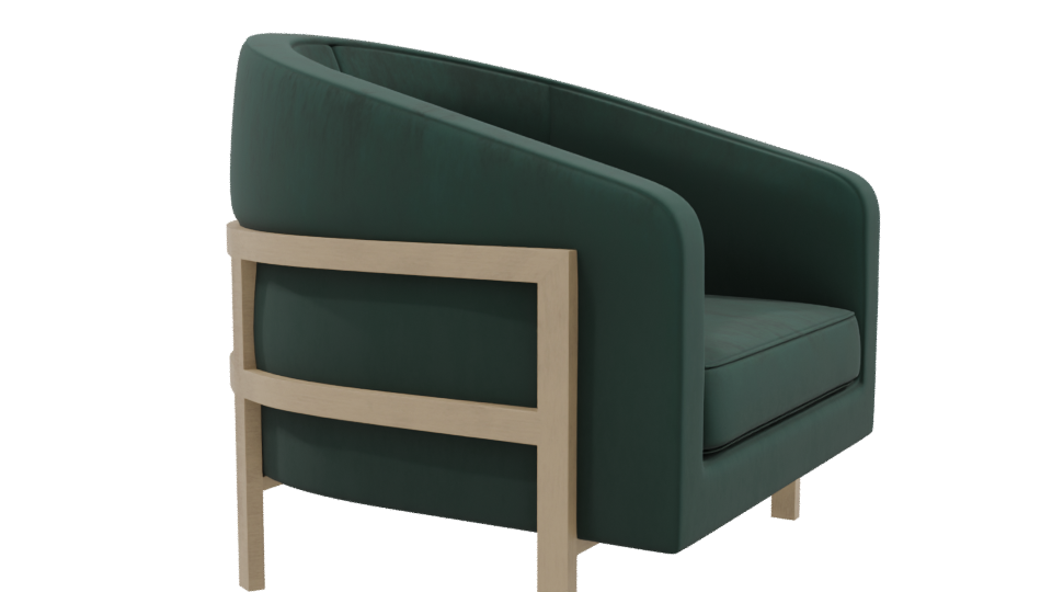 Stylish Green Accent Chair 3D - Professional 3D Model Render 9