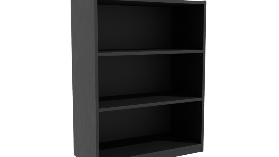 Minimalist Black Bookshelf 3D Model - Professional 3D Model Render 10