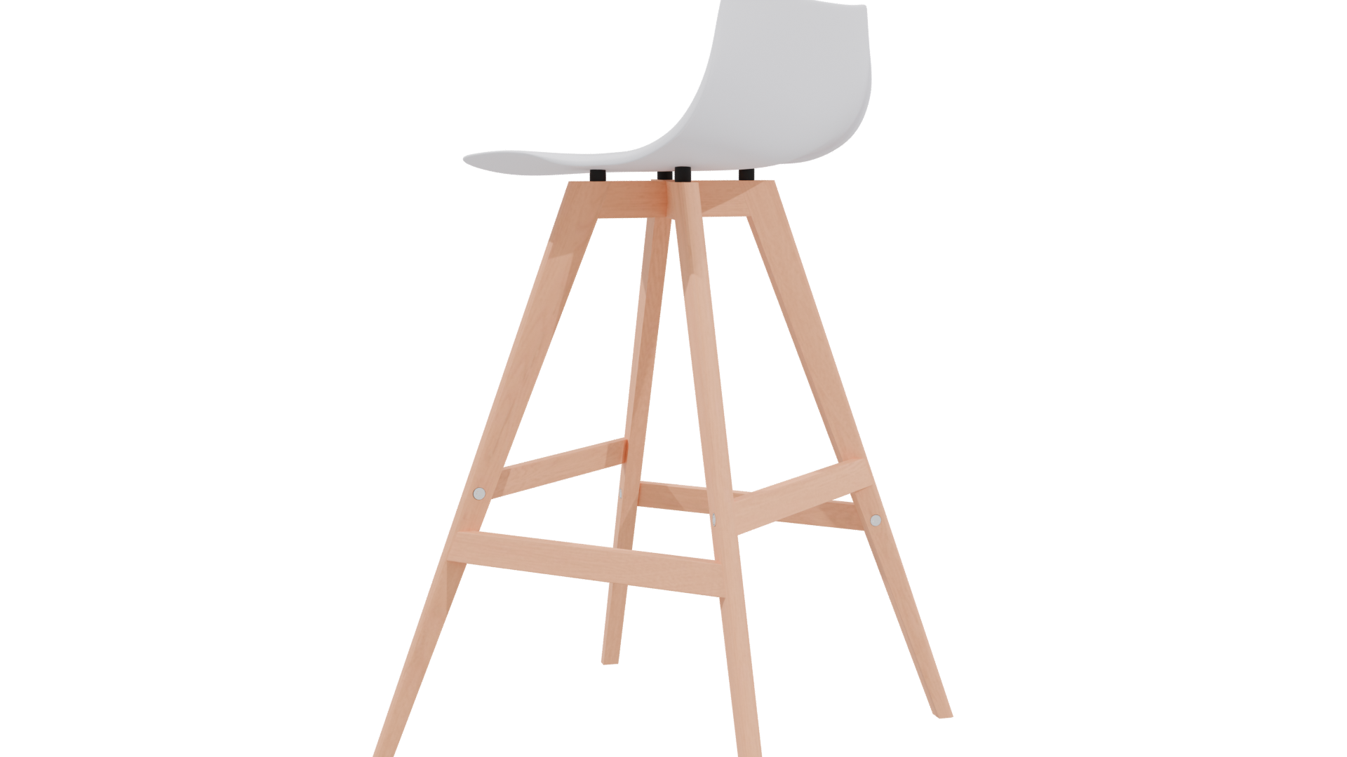 Stylish Minimalist Bar Stool 3D Model - Professional 3D Model Render 3