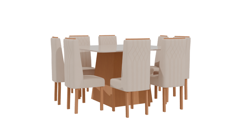 Elegant Dining Table Set 3D - Professional 3D Model Render 4