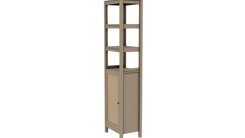 Modern Wooden Shelf Unit 3D - Professional 3D Model Render 13