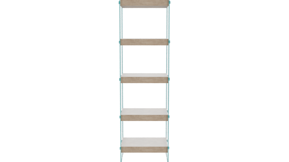 Minimalist Wooden Shelf Unit - Professional 3D Model Render 11
