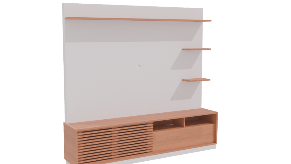 Stylish Wooden TV Unit Model - Professional 3D Model Render 10