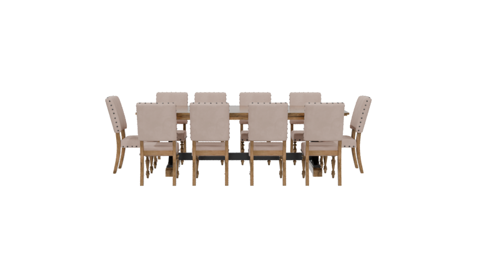Elegant Dining Table with Chairs 3D - Professional 3D Model Render 5