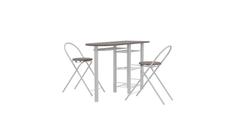 Stylish Modern Bar Table with Stools 3D Model - Professional 3D Model Render 3