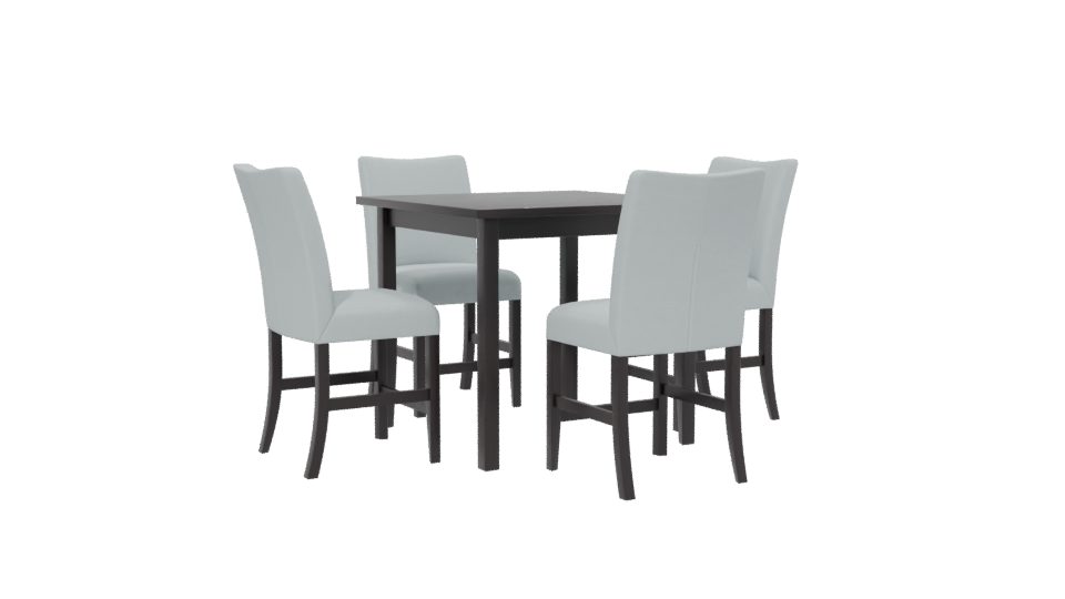 Stylish Modern Dining Table with Upholstered Chairs 3D Model - Professional 3D Model Render 13