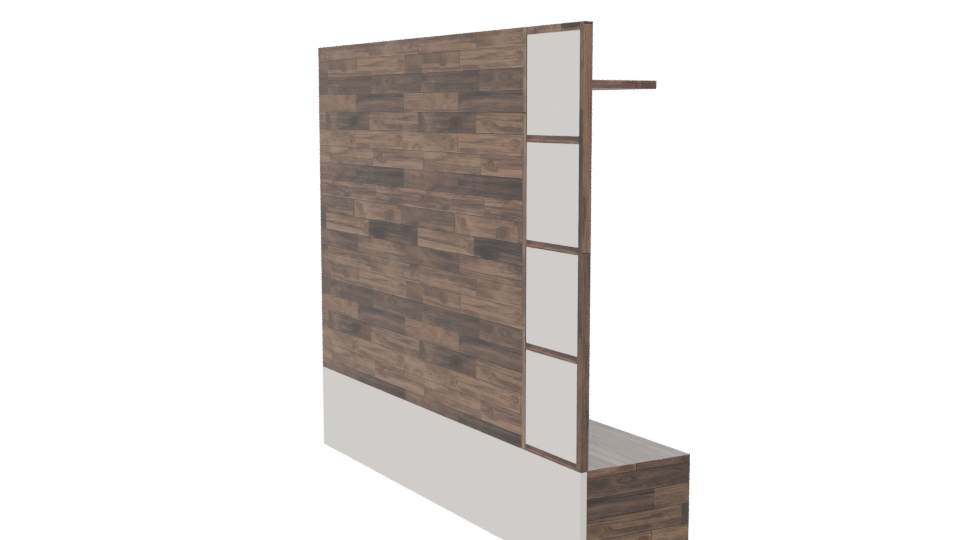 Stylish Wooden Wall Unit 3D - Professional 3D Model Render 7