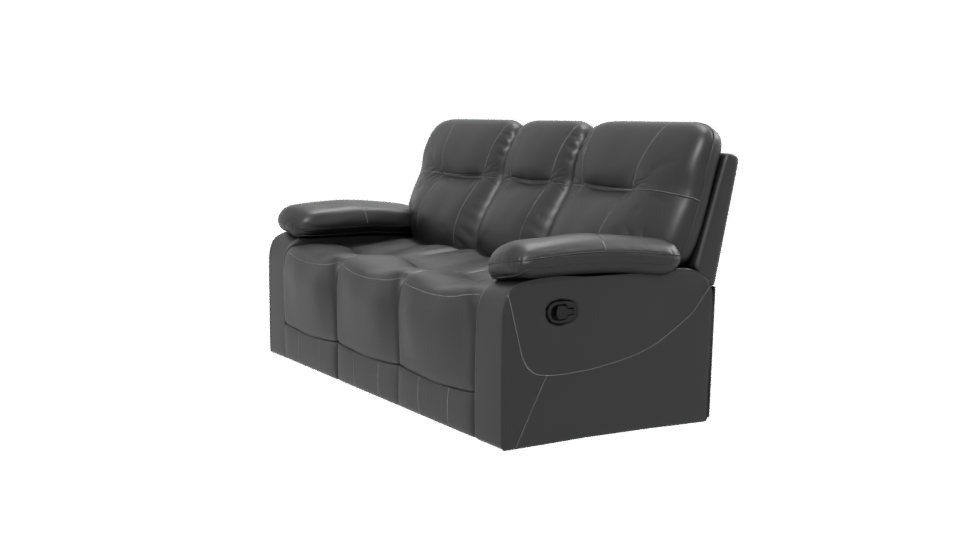 Stylish Black Leather Sofa 3D - Professional 3D Model Render 13