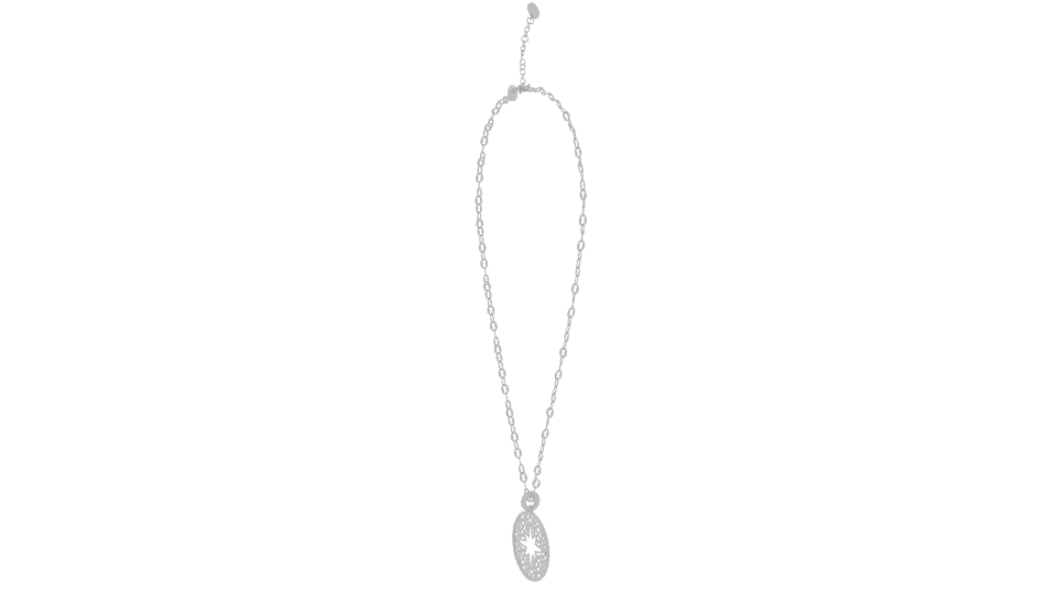 Elegant Silver Pendant Necklace 3D - Professional 3D Model Render 7