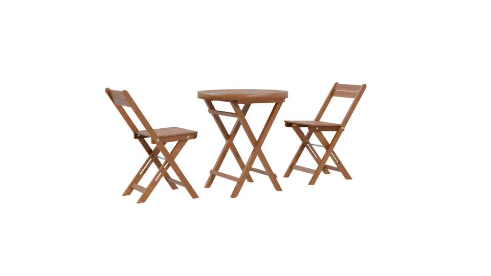 Elegant Outdoor Dining Set 3D - Professional 3D Model Render 4