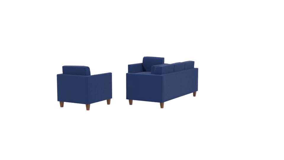Stylish Blue Sofa Set 3D - Professional 3D Model Render 3