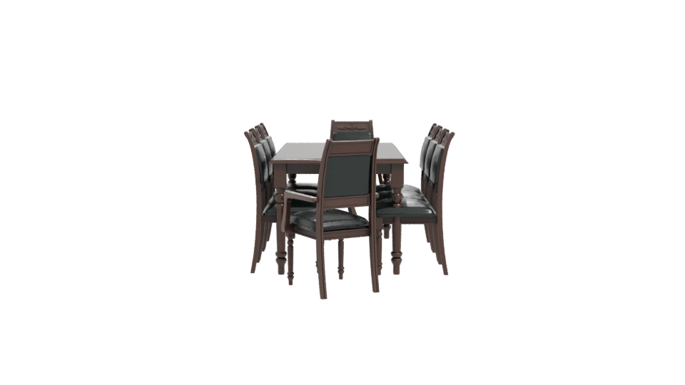 Elegant Wooden Dining Set 3D Model - Professional 3D Model Render 11