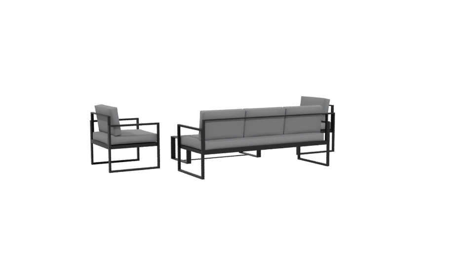 Contemporary Outdoor Furniture Set - Professional 3D Model Render 4