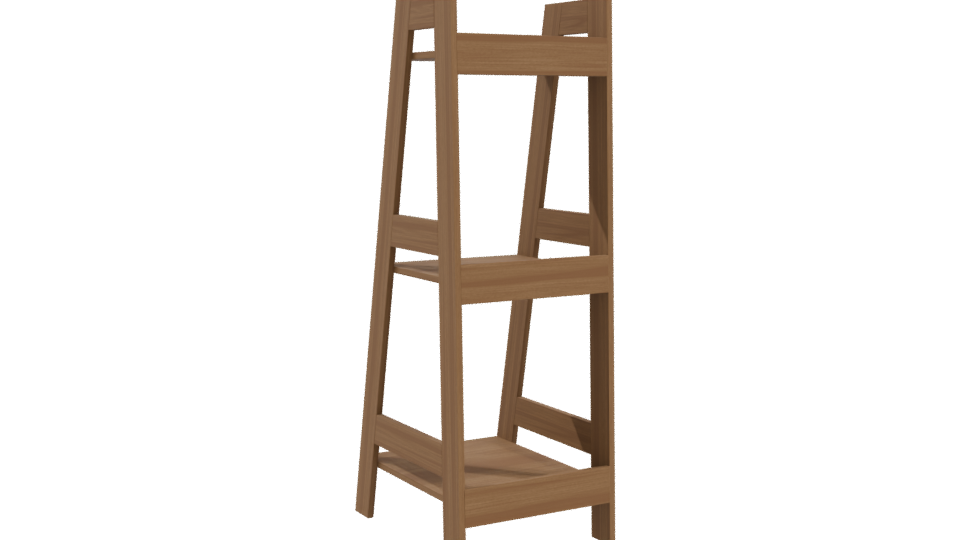 Minimalist Wooden Bookshelf 3D Model - Professional 3D Model Render 4