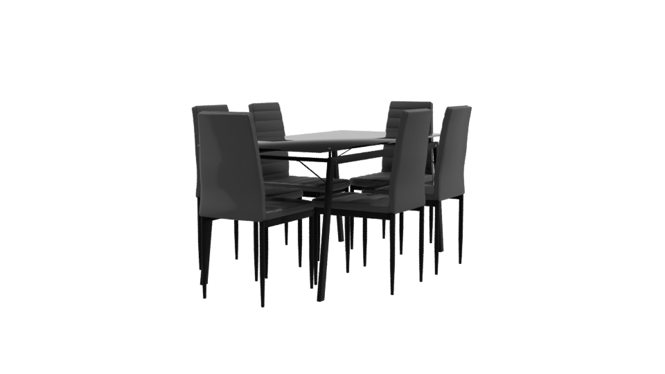 Stylish Modern Dining Table Set 3D Model - Professional 3D Model Render 9