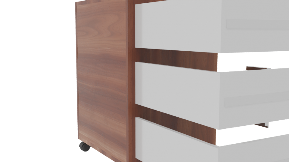 Stylish Wooden Filing Cabinet 3D - Professional 3D Model Render 7