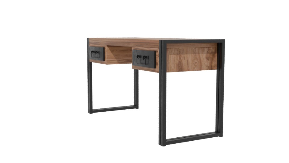 Contemporary Wooden Office Desk 3D - Professional 3D Model Render 13