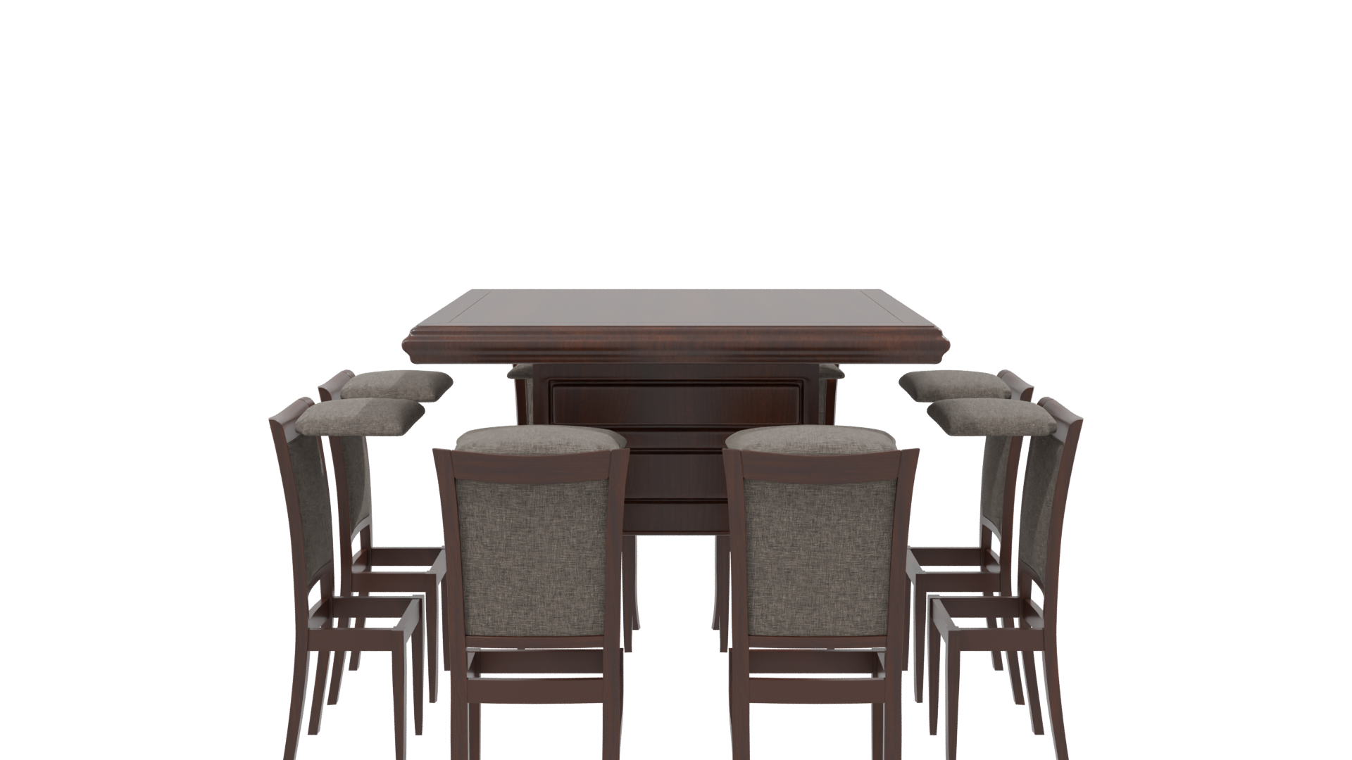 Elegant Wooden Dining Set 3D - Professional 3D Model Render 8
