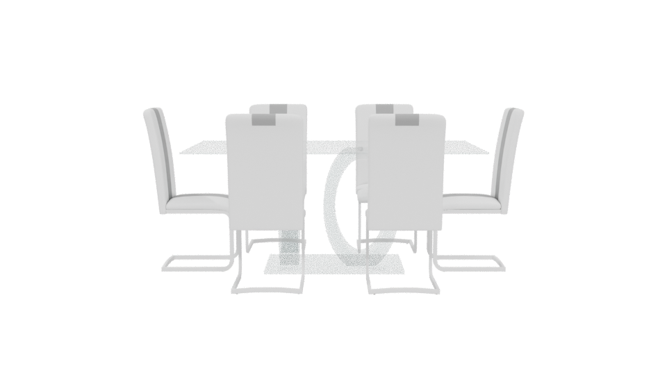 Contemporary Glass Dining Table Set - Professional 3D Model Render 5