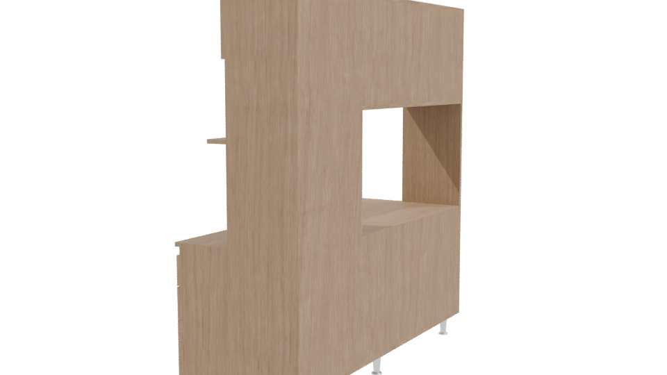 Modern Wooden Cabinet 3D Model - Professional 3D Model Render 3