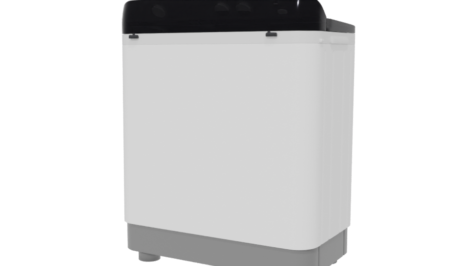 Compact Twin Tub Washing Machine 3D - Professional 3D Model Render 6