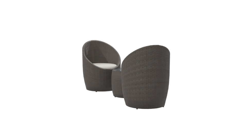 Contemporary Outdoor Seating Set 3D Model - Professional 3D Model Render 7