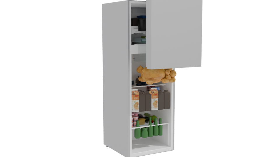 Stylish Silver Refrigerator 3D Model - Professional 3D Model Render 10