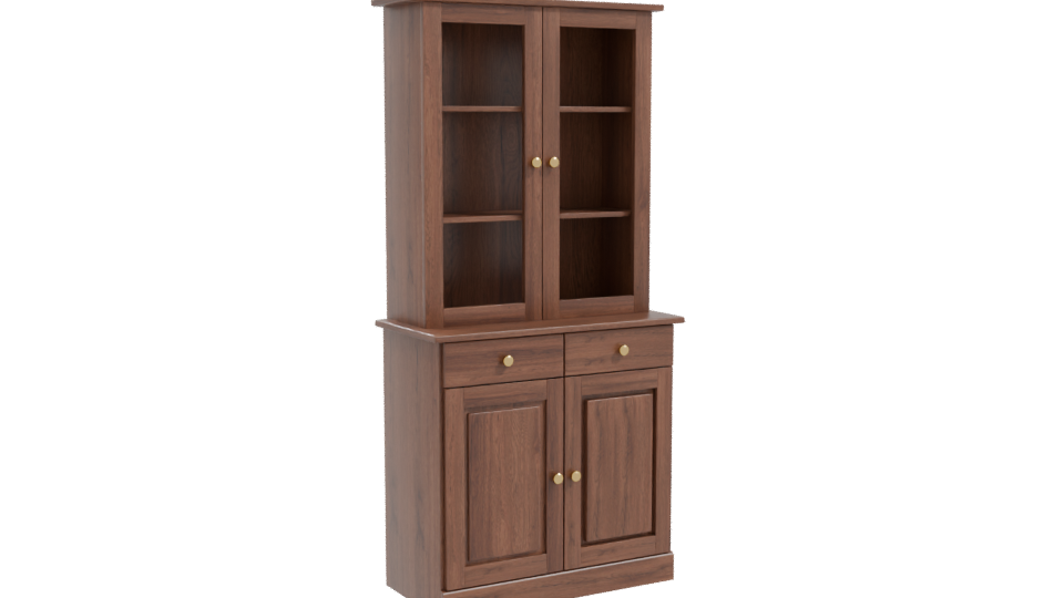Stylish Wooden Display Cabinet 3D - Professional 3D Model Render 10