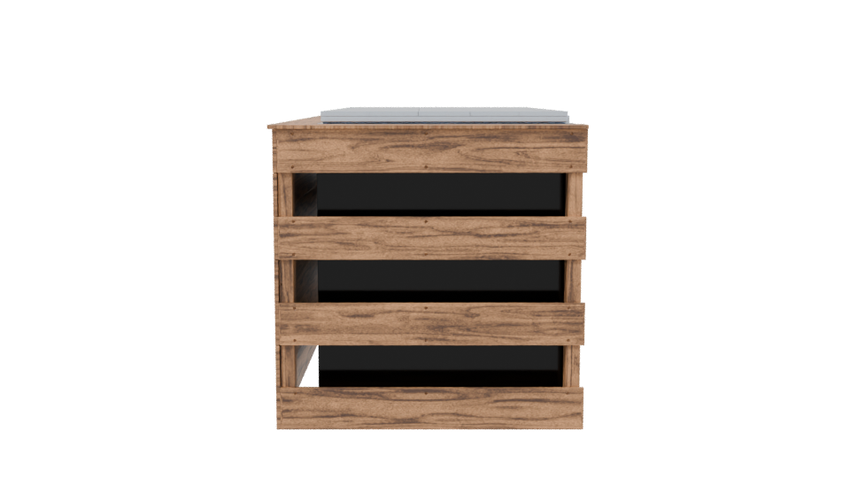 Stylish Wooden Storage Box 3D Model - Professional 3D Model Render 2