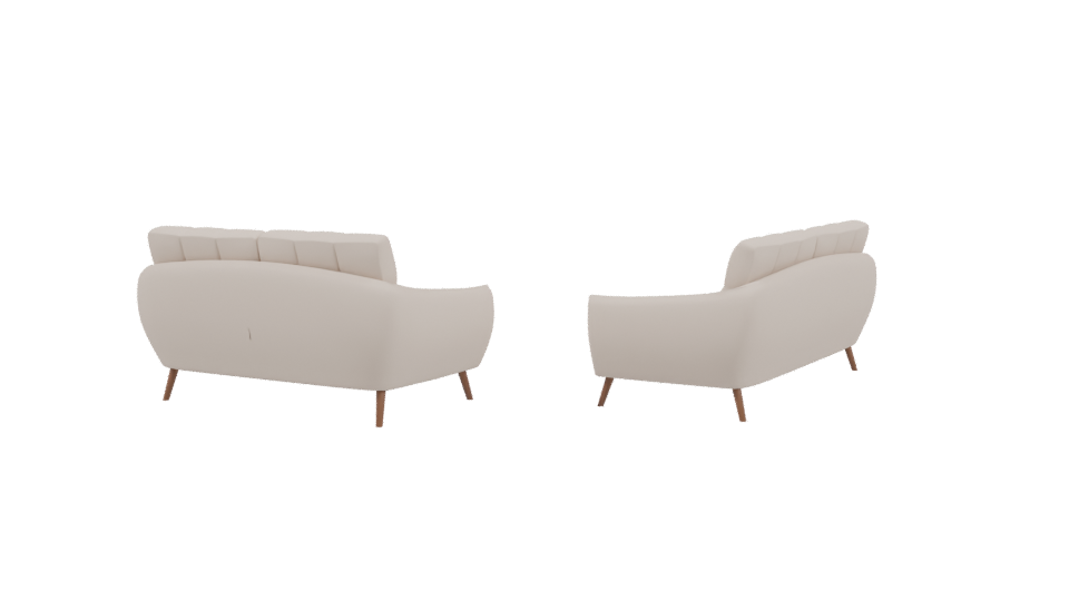 Elegant Modern Sofa Set 3D Model - Professional 3D Model Render 3
